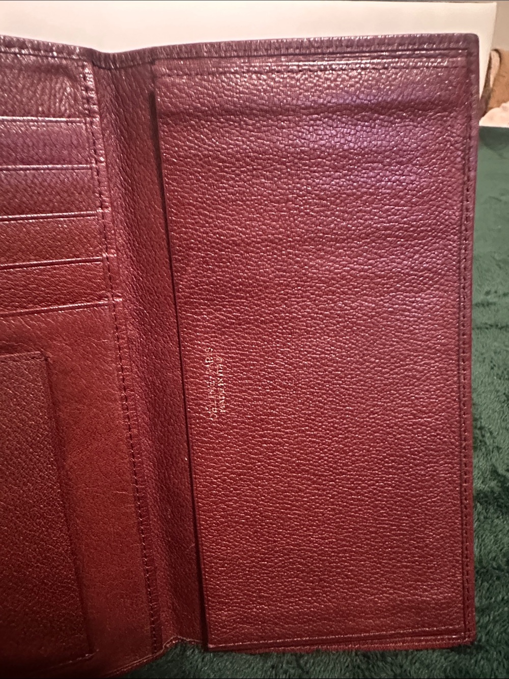 Celine Vintage Burgundy Leather Bifold Long Wallet - Picture 14 of 15